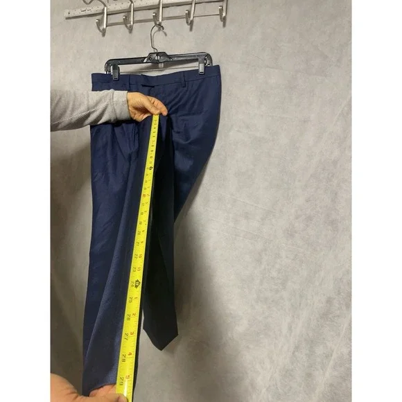 Banana Republic Pants Men 33X29 Blue Italy Barberis Canonico Super 110 Wool Luxe - Picture 8 of 12